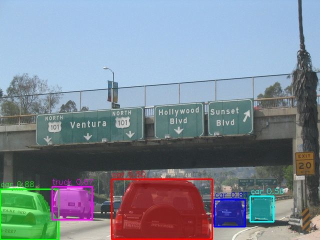 Vehicle segmentation output from an edge AI vision model